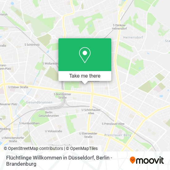 Flüchtlinge Willkommen in Düsseldorf map