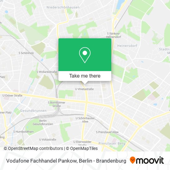 Vodafone Fachhandel Pankow map