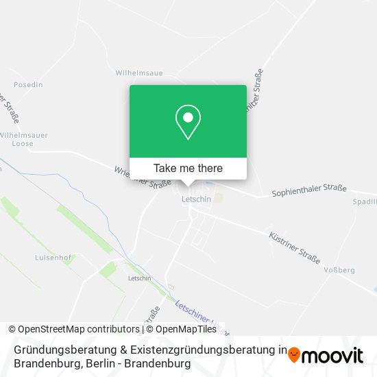 Карта Gründungsberatung & Existenzgründungsberatung in Brandenburg