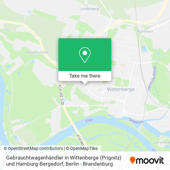 Gebrauchtwagenhändler in Wittenberge (Prignitz) und Hamburg-Bergedorf map