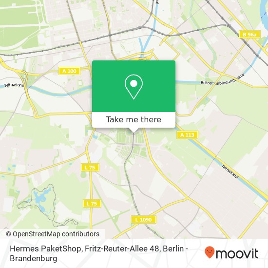 Карта Hermes PaketShop, Fritz-Reuter-Allee 48