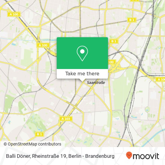 Карта Balli Döner, Rheinstraße 19