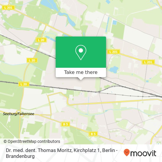 Карта Dr. med. dent. Thomas Moritz, Kirchplatz 1