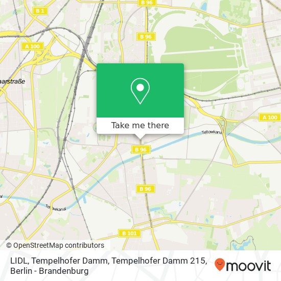 Карта LIDL, Tempelhofer Damm, Tempelhofer Damm 215