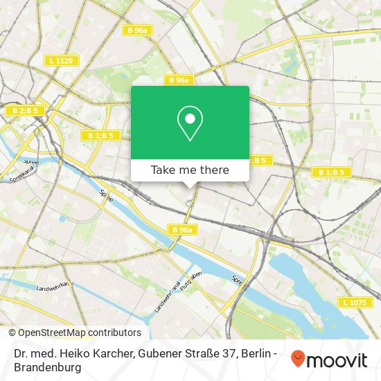 Карта Dr. med. Heiko Karcher, Gubener Straße 37