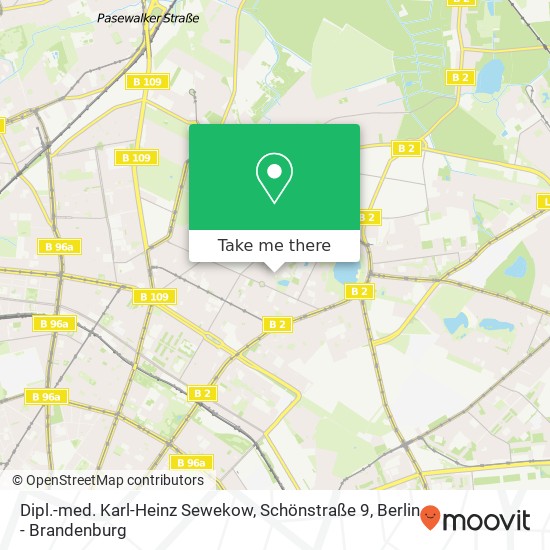 Карта Dipl.-med. Karl-Heinz Sewekow, Schönstraße 9