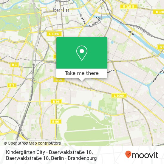 Карта Kindergärten City - Baerwaldstraße 18, Baerwaldstraße 18