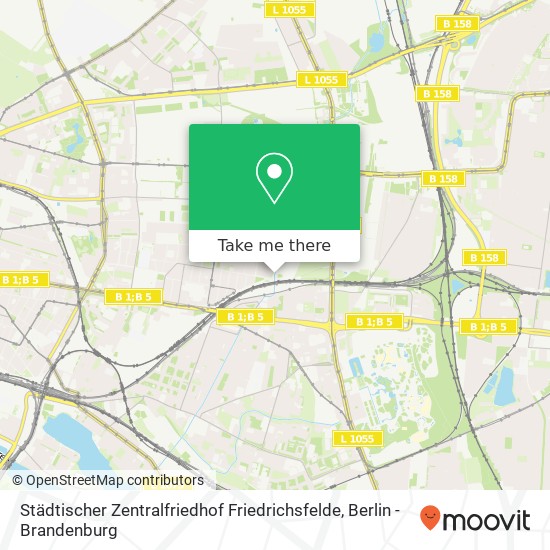 Карта Städtischer Zentralfriedhof Friedrichsfelde, Gudrunstraße 20