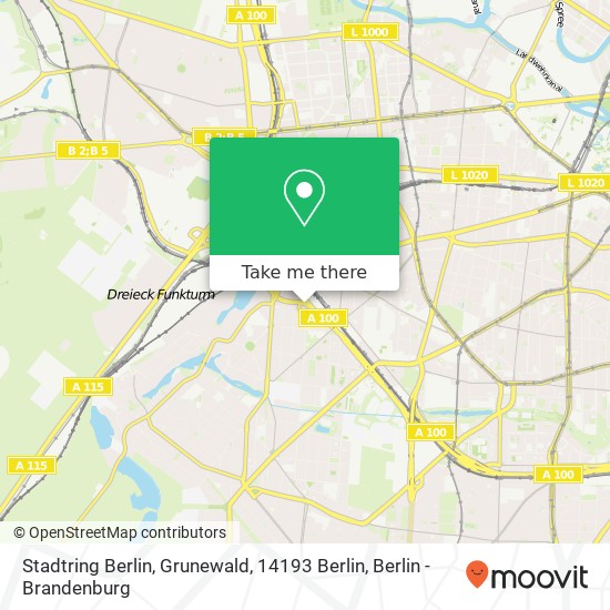 Карта Stadtring Berlin, Grunewald, 14193 Berlin