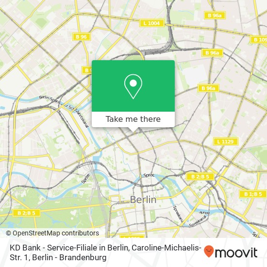 KD Bank - Service-Filiale in Berlin, Caroline-Michaelis-Str. 1 map