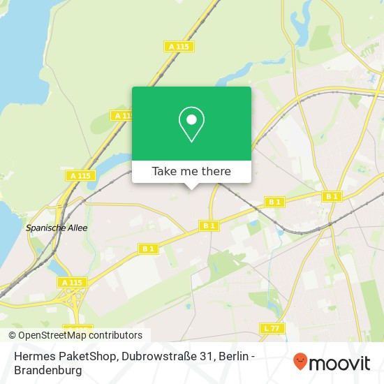 Карта Hermes PaketShop, Dubrowstraße 31