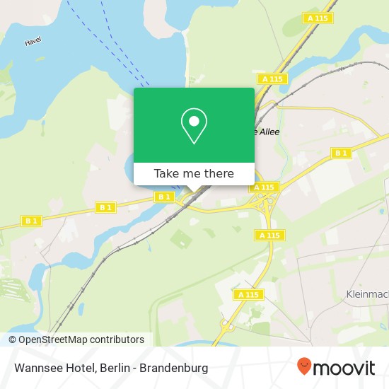 Карта Wannsee Hotel, Kronprinzessinnenweg