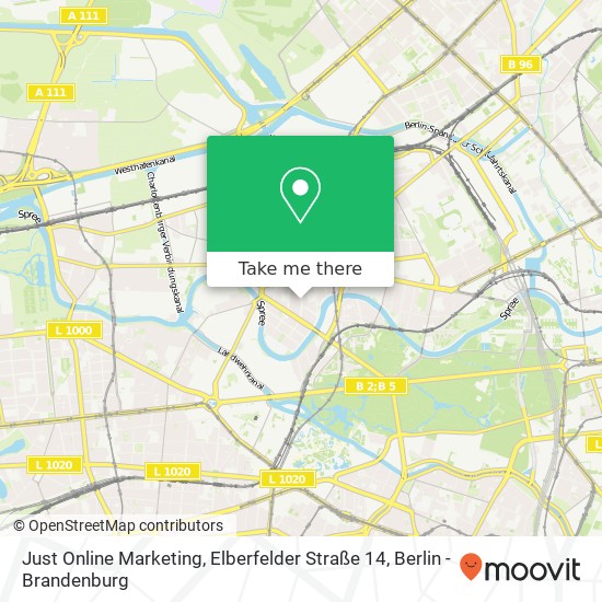 Карта Just Online Marketing, Elberfelder Straße 14