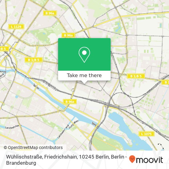 Карта Wühlischstraße, Friedrichshain, 10245 Berlin