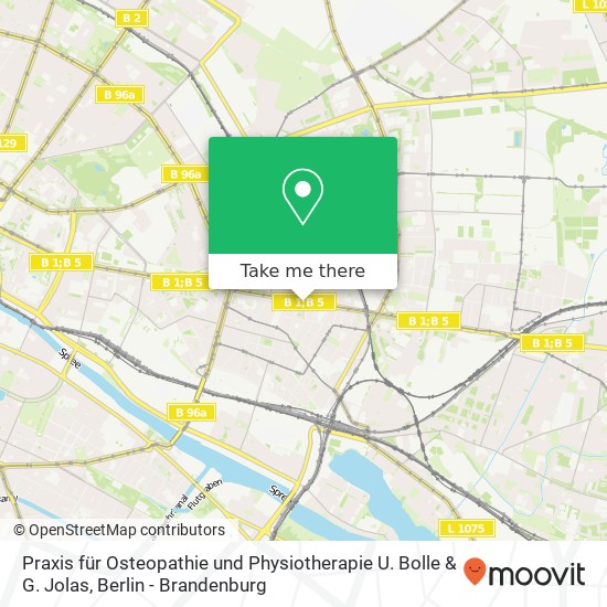 Карта Praxis für Osteopathie und Physiotherapie U. Bolle & G. Jolas, Frankfurter Allee 56