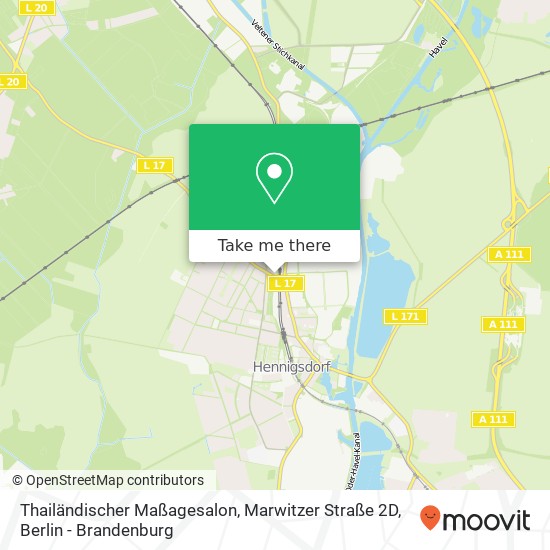 Карта Thailändischer Maßagesalon, Marwitzer Straße 2D