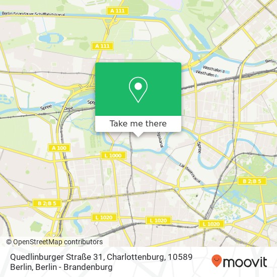 Карта Quedlinburger Straße 31, Charlottenburg, 10589 Berlin