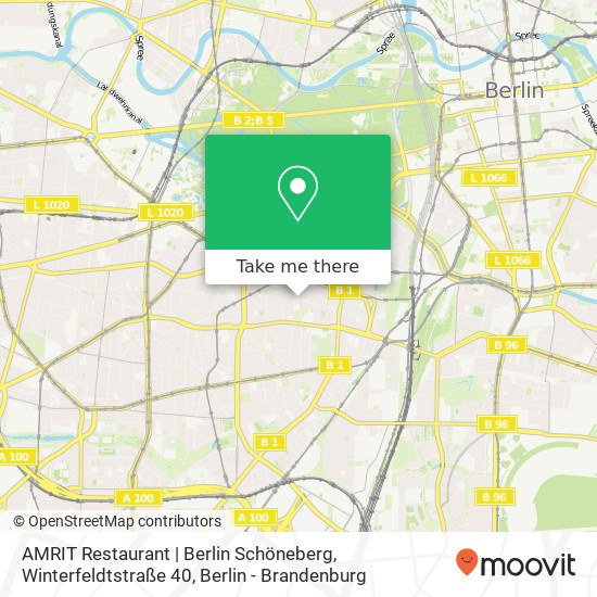 Карта AMRIT Restaurant | Berlin Schöneberg, Winterfeldtstraße 40