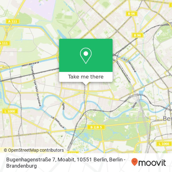 Карта Bugenhagenstraße 7, Moabit, 10551 Berlin