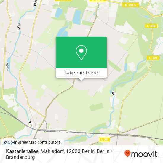 Карта Kastanienallee, Mahlsdorf, 12623 Berlin