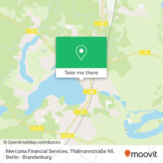 Карта Mercunia Financial Services, Thälmannstraße 98