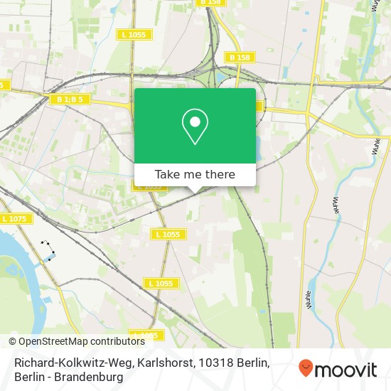 Карта Richard-Kolkwitz-Weg, Karlshorst, 10318 Berlin