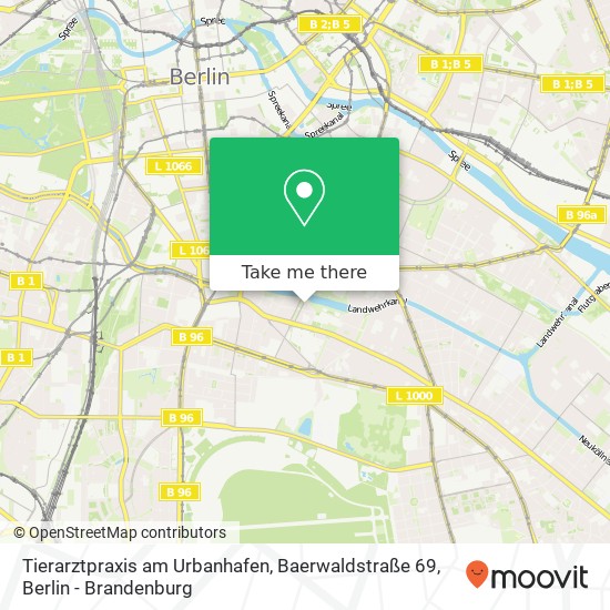 Tierarztpraxis am Urbanhafen, Baerwaldstraße 69 map