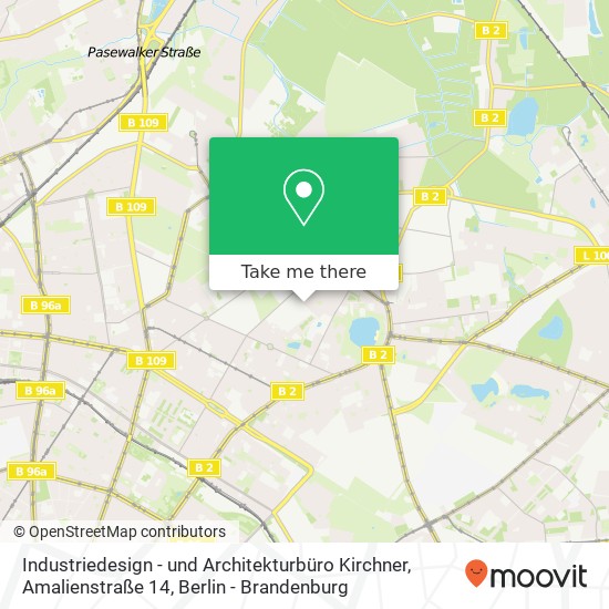 Карта Industriedesign - und Architekturbüro Kirchner, Amalienstraße 14