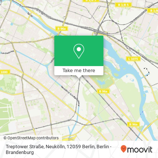 Карта Treptower Straße, Neukölln, 12059 Berlin