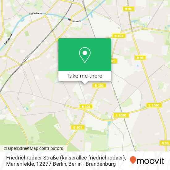 Карта Friedrichrodaer Straße (kaiserallee friedrichrodaer), Marienfelde, 12277 Berlin