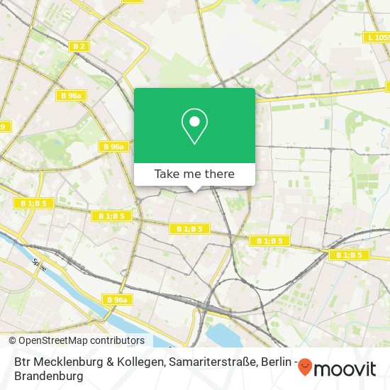 Btr Mecklenburg & Kollegen, Samariterstraße map