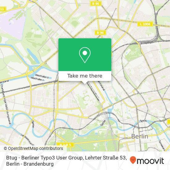 Карта Btug - Berliner Typo3 User Group, Lehrter Straße 53