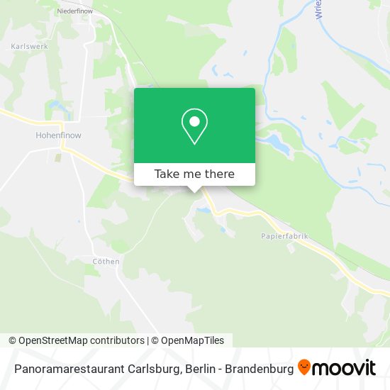 Карта Panoramarestaurant Carlsburg