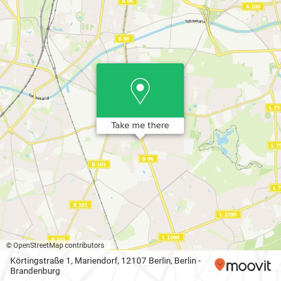 Карта Körtingstraße 1, Mariendorf, 12107 Berlin