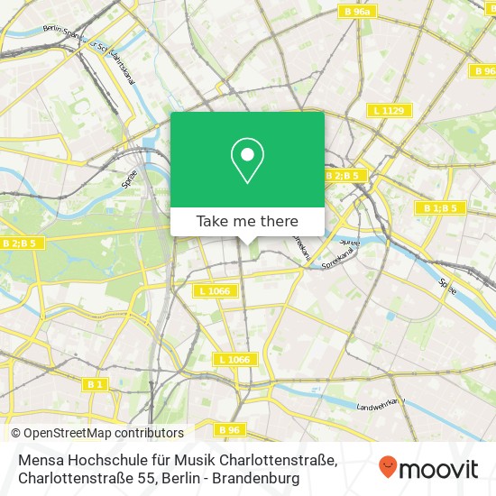 Карта Mensa Hochschule für Musik Charlottenstraße, Charlottenstraße 55