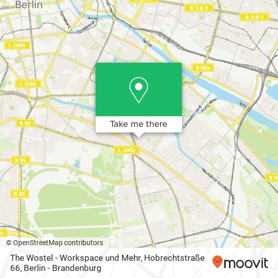 Карта The Wostel - Workspace und Mehr, Hobrechtstraße 66