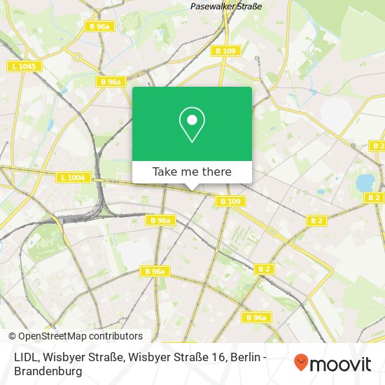 Карта LIDL, Wisbyer Straße, Wisbyer Straße 16