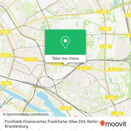Карта Postbank-Finanzcenter, Frankfurter Allee 204