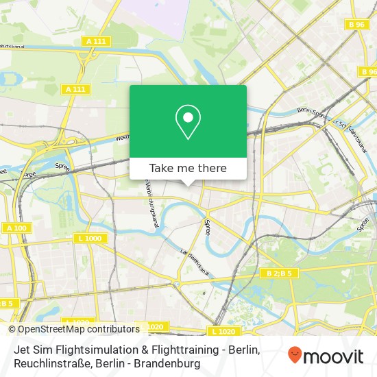 Карта Jet Sim Flightsimulation & Flighttraining - Berlin, Reuchlinstraße