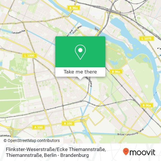 Карта Flinkster-Weserstraße / Ecke Thiemannstraße, Thiemannstraße