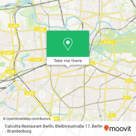 Карта Calcutta Restaurant Berlin, Bleibtreustraße 17