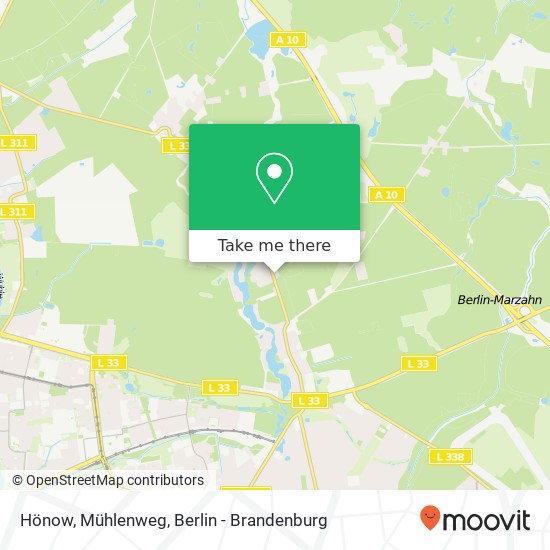 Hönow, Mühlenweg map