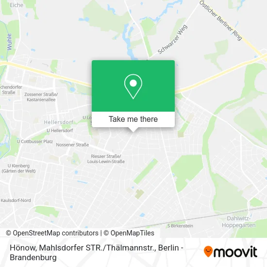 Карта Hönow, Mahlsdorfer STR. / Thälmannstr.