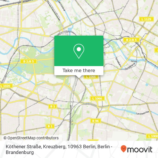 Карта Köthener Straße, Kreuzberg, 10963 Berlin