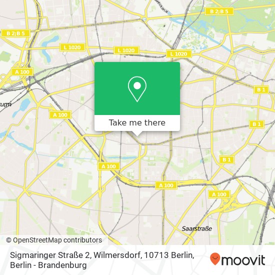 Карта Sigmaringer Straße 2, Wilmersdorf, 10713 Berlin