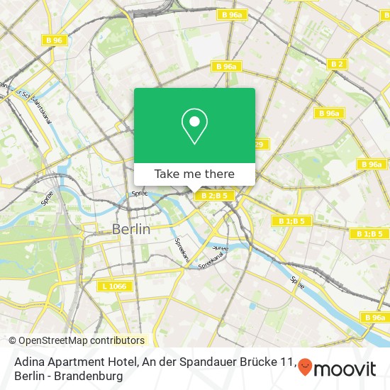 Карта Adina Apartment Hotel, An der Spandauer Brücke 11