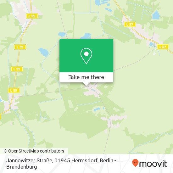 Карта Jannowitzer Straße, 01945 Hermsdorf