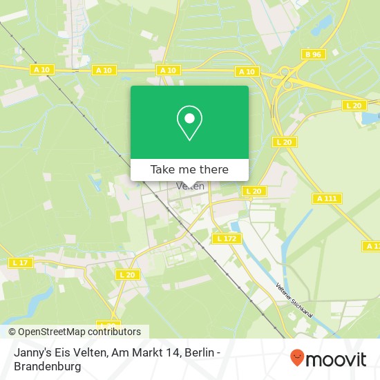 Карта Janny's Eis Velten, Am Markt 14
