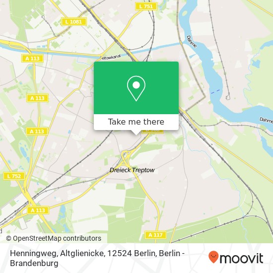 Henningweg, Altglienicke, 12524 Berlin map
