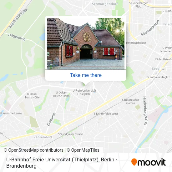Карта U-Bahnhof Freie Universität (Thielplatz)